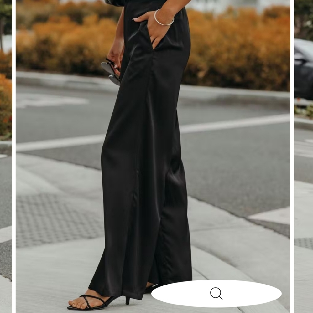 VICI Collection satin wide leg pants